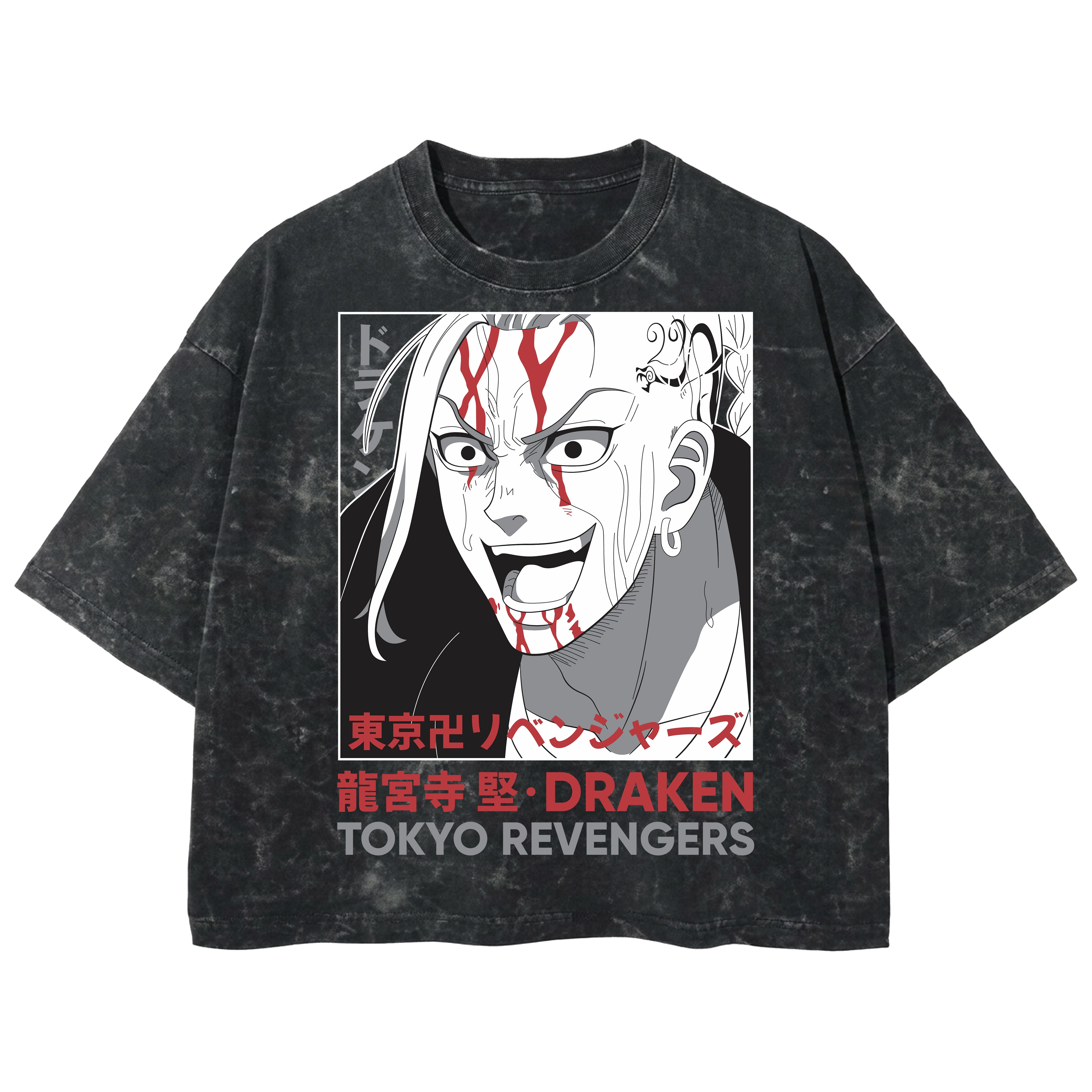 Playera streetwear premium de anime y gaming ExtraLife MX, corte boxy deluxe mineral wash heavyweight en color Acid Wash, moda urbana mexicana de culto.