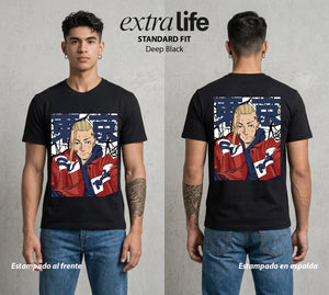 Pandillas del Tiempo | El Dragon del Norte #04377 - Playera Standard Fit | Deep Black - Foto en modelo