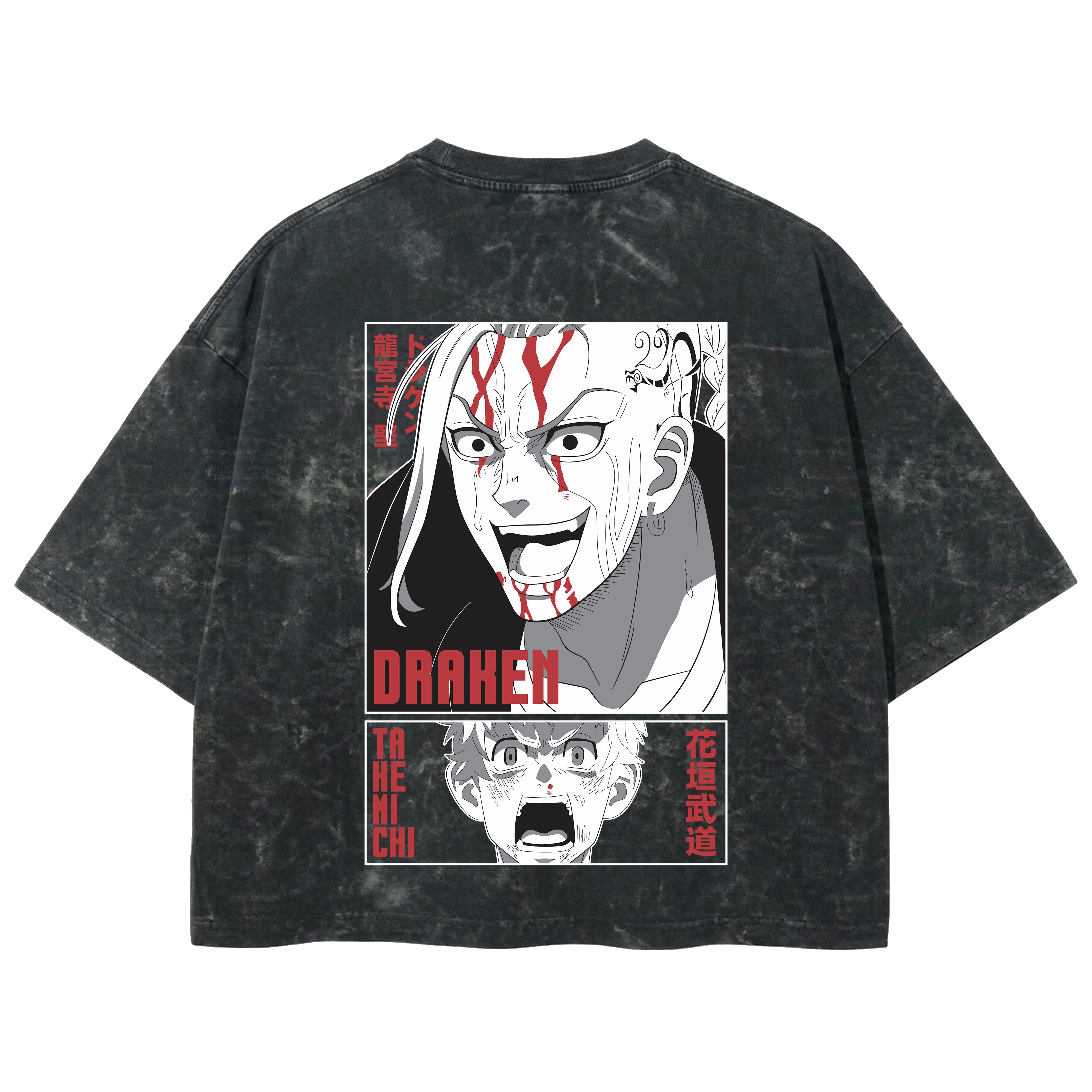 Playera streetwear premium de anime y gaming ExtraLife MX, corte boxy deluxe mineral wash heavyweight en color Acid Wash, moda urbana mexicana de culto.