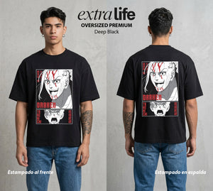 Pandillas del Tiempo | El Viajero del Tiempo #04379 - Playera Oversized Premium | Deep Black - Foto en modelo