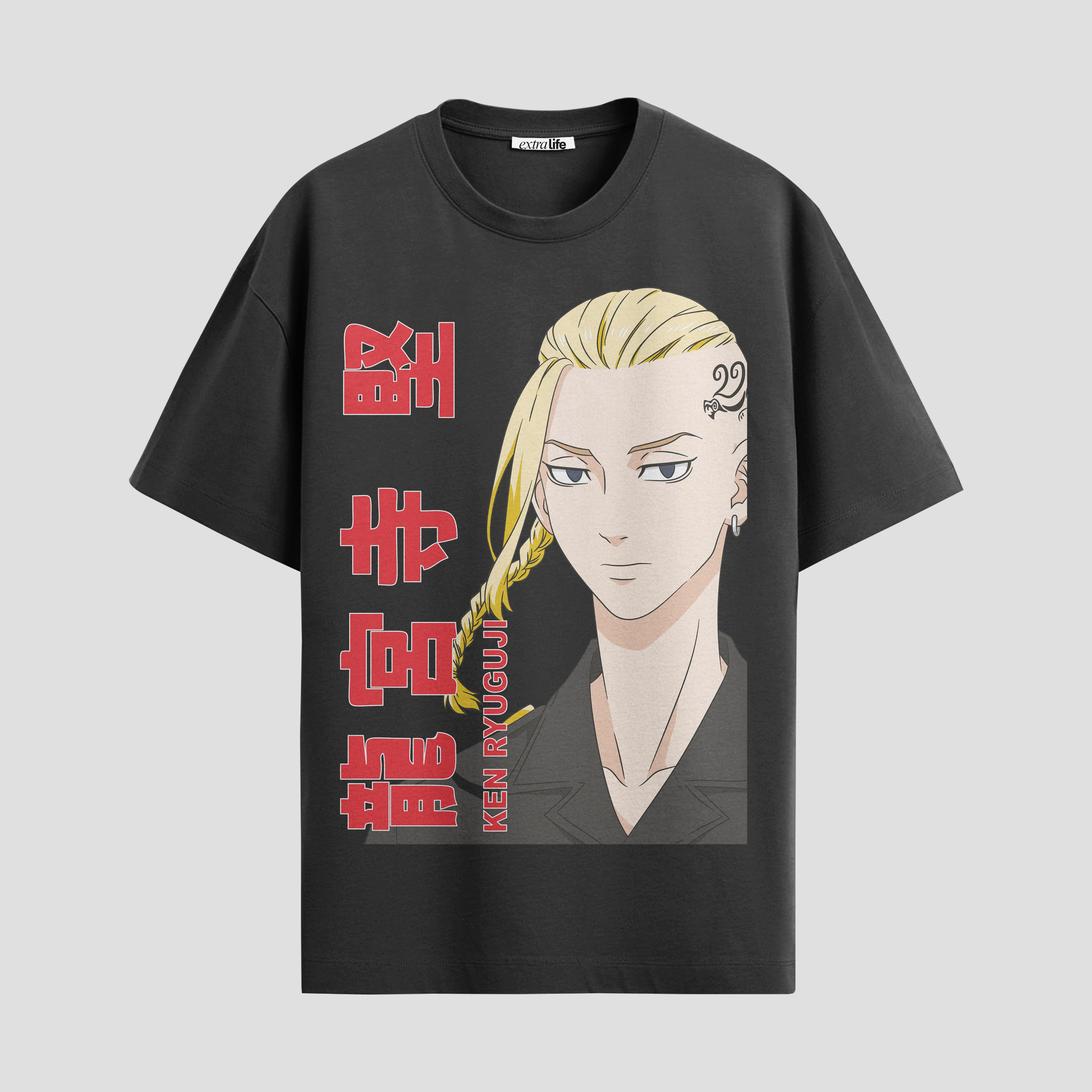Playera urbana de anime y gaming ExtraLife MX, corte Standard Fit unisex ligero y transpirable en color Deep Black y Pure White, ropa de uso diario para gym y casual.