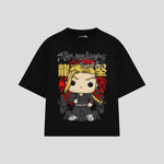 Playera streetwear premium de anime y gaming ExtraLife MX, corte oversized drop shoulder ligero y fresco en color Deep Black y Off-White, moda urbana mexicana de culto.