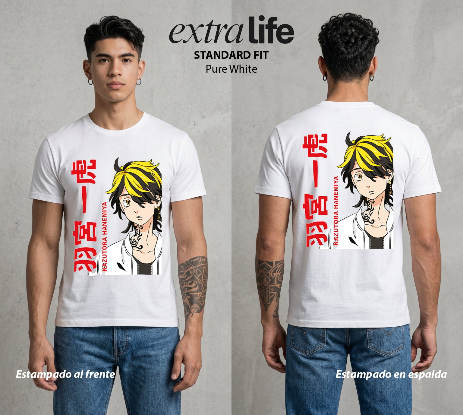 Pandillas del Tiempo | El Pasado del Bien #04386 - Playera Standard Fit | Pure White - Foto en modelo