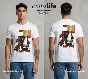 Pandillas del Tiempo | El Sano del Poder #04390 - Playera Standard Fit | Pure White - Foto en modelo