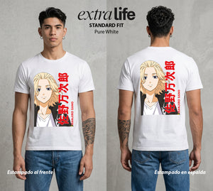 Pandillas del Tiempo | El Lider del Poder #04392 - Playera Standard Fit | Pure White - Foto en modelo