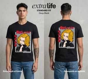 Pandillas del Tiempo | El Mickey del Bien #04393 - Playera Standard Fit | Deep Black - Foto en modelo