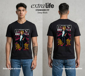 Pandillas del Tiempo | El Mickey del Poder #04396 - Playera Standard Fit | Deep Black - Foto en modelo