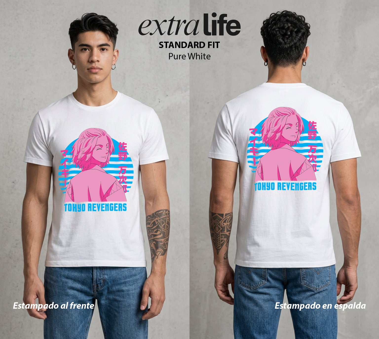 Pandillas del Tiempo | El Mas Peligroso del Toman #04399 - Playera Standard Fit | Pure White - Foto en modelo