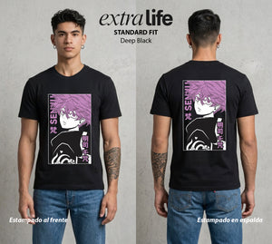 Pandillas del Tiempo | La Chica del Bien #04403 - Playera Standard Fit | Deep Black - Foto en modelo