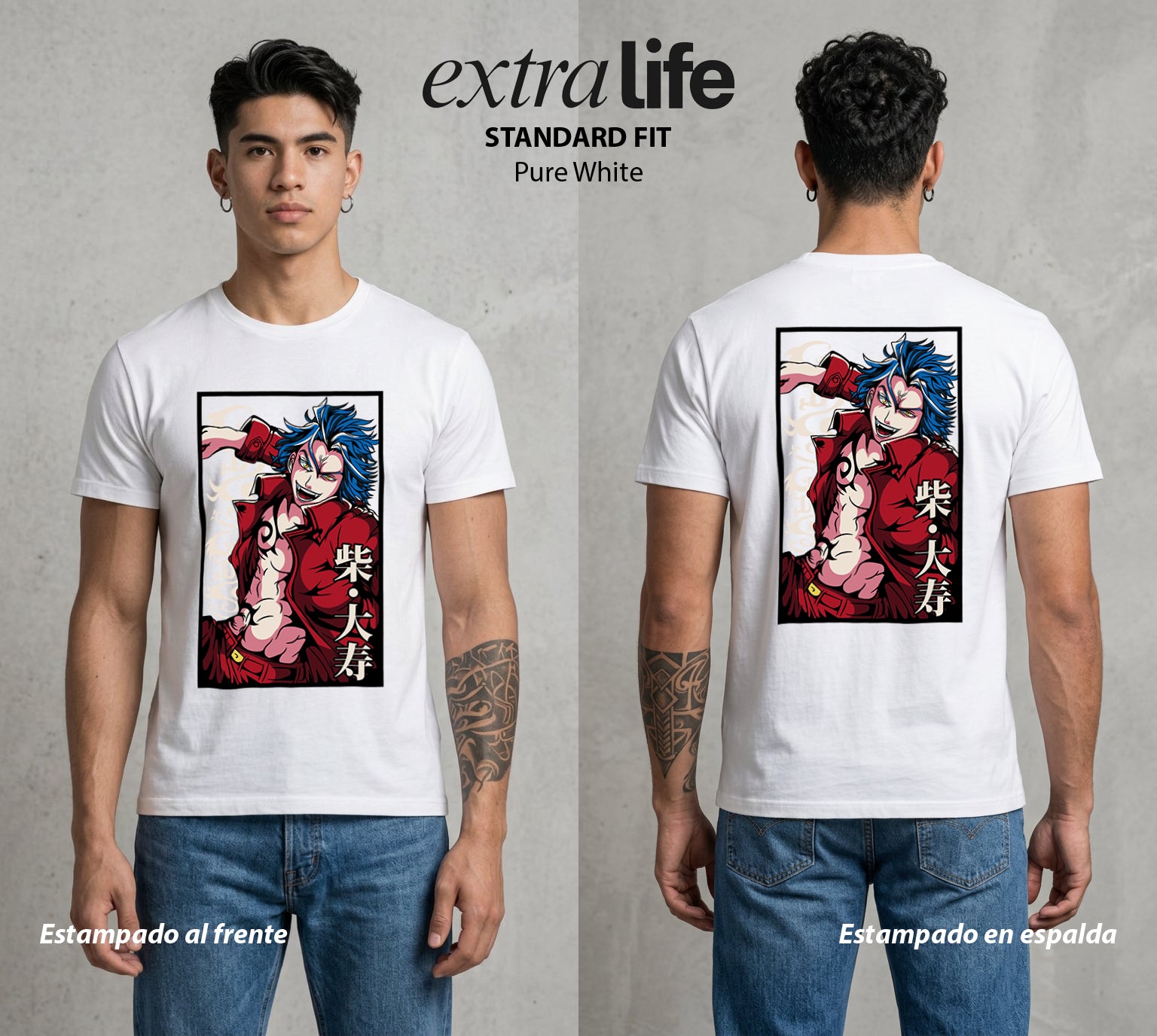 Pandillas del Tiempo | El Monstruo del Bien #04404 - Playera Standard Fit | Pure White - Foto en modelo