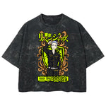 Playera streetwear premium de anime y gaming ExtraLife MX, corte boxy deluxe mineral wash heavyweight en color Acid Wash, moda urbana mexicana de culto.