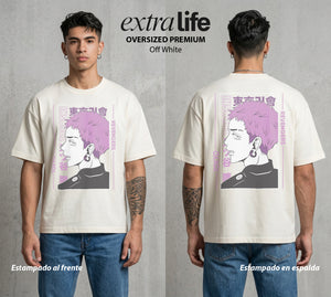 Pandillas del Tiempo | El Talentoso del Bien #04407 - Playera Oversized Premium | Off White - Foto en modelo