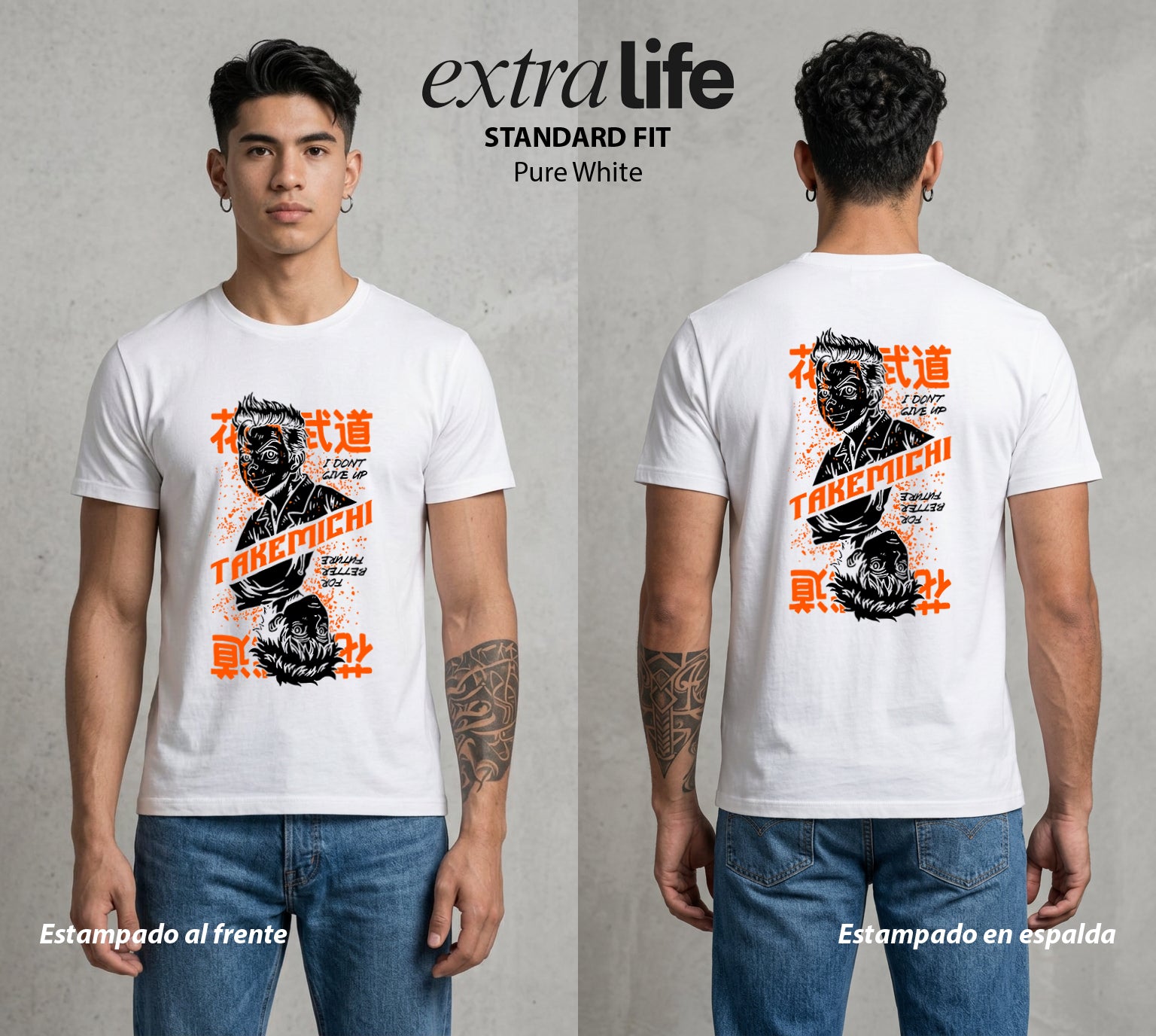 Pandillas del Tiempo | El Viajero del Tiempo #04408 - Playera Standard Fit | Pure White - Foto en modelo
