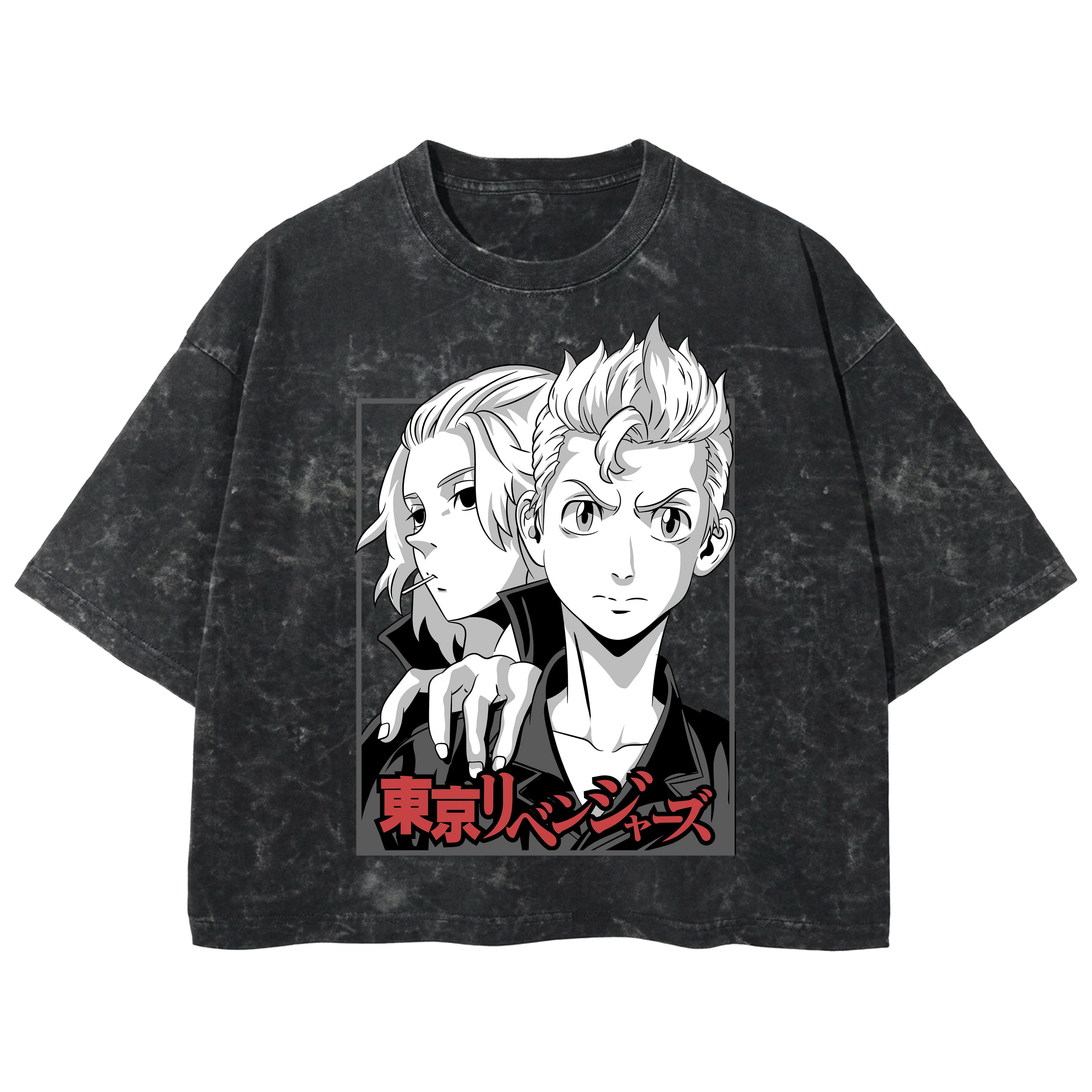 Playera streetwear premium de anime y gaming ExtraLife MX, corte boxy deluxe mineral wash heavyweight en color Acid Wash, moda urbana mexicana de culto.