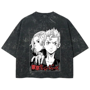 Playera streetwear premium de anime y gaming ExtraLife MX, corte boxy deluxe mineral wash heavyweight en color Acid Wash, moda urbana mexicana de culto.