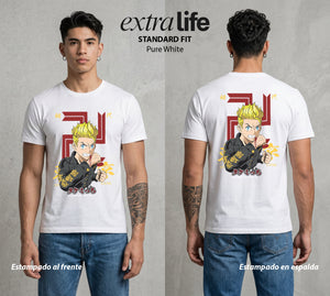 Pandillas del Tiempo | El que Cambia el Pasado #04412 - Playera Standard Fit | Pure White - Foto en modelo