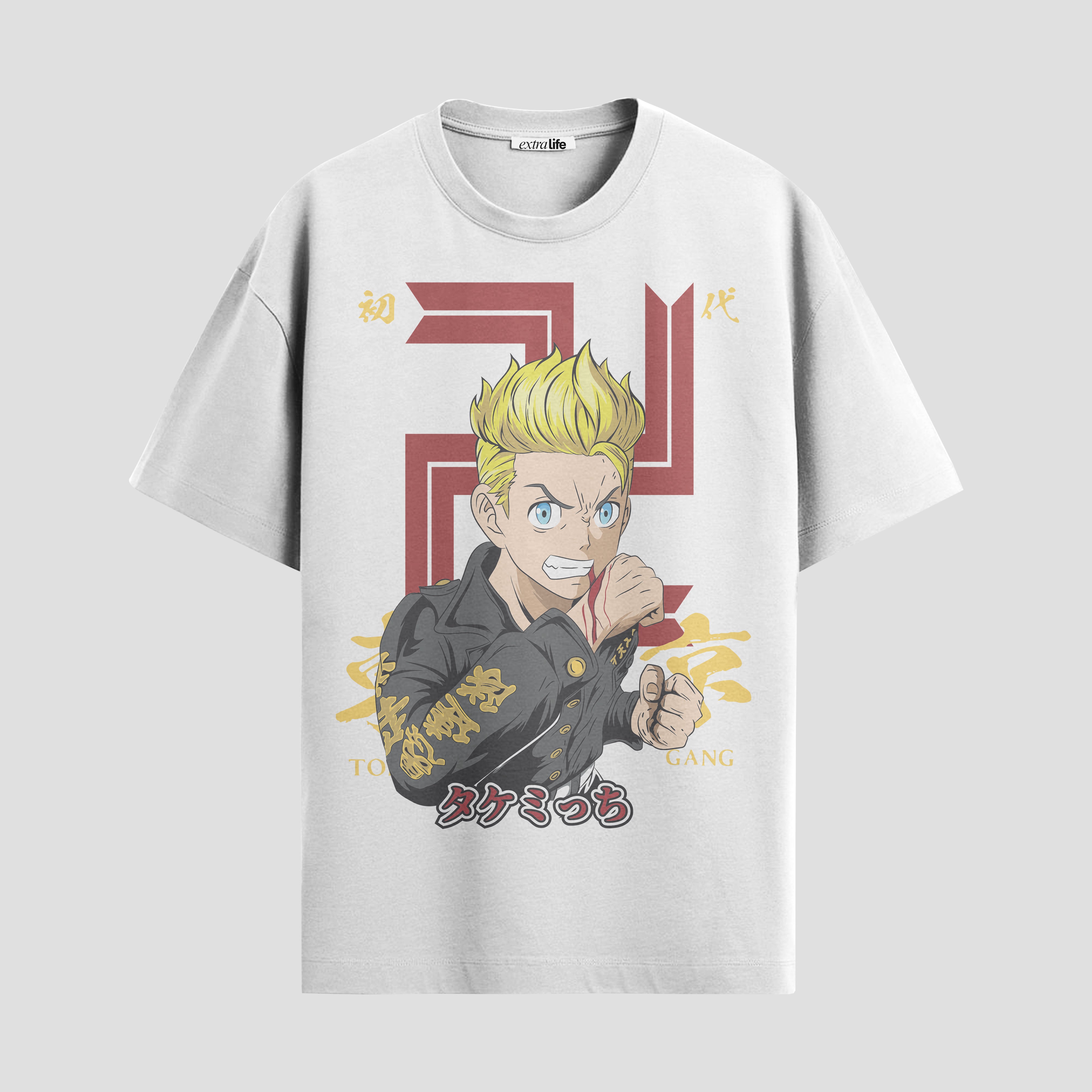 Playera urbana de anime y gaming ExtraLife MX, corte Standard Fit unisex ligero y transpirable en color Deep Black y Pure White, ropa de uso diario para gym y casual.