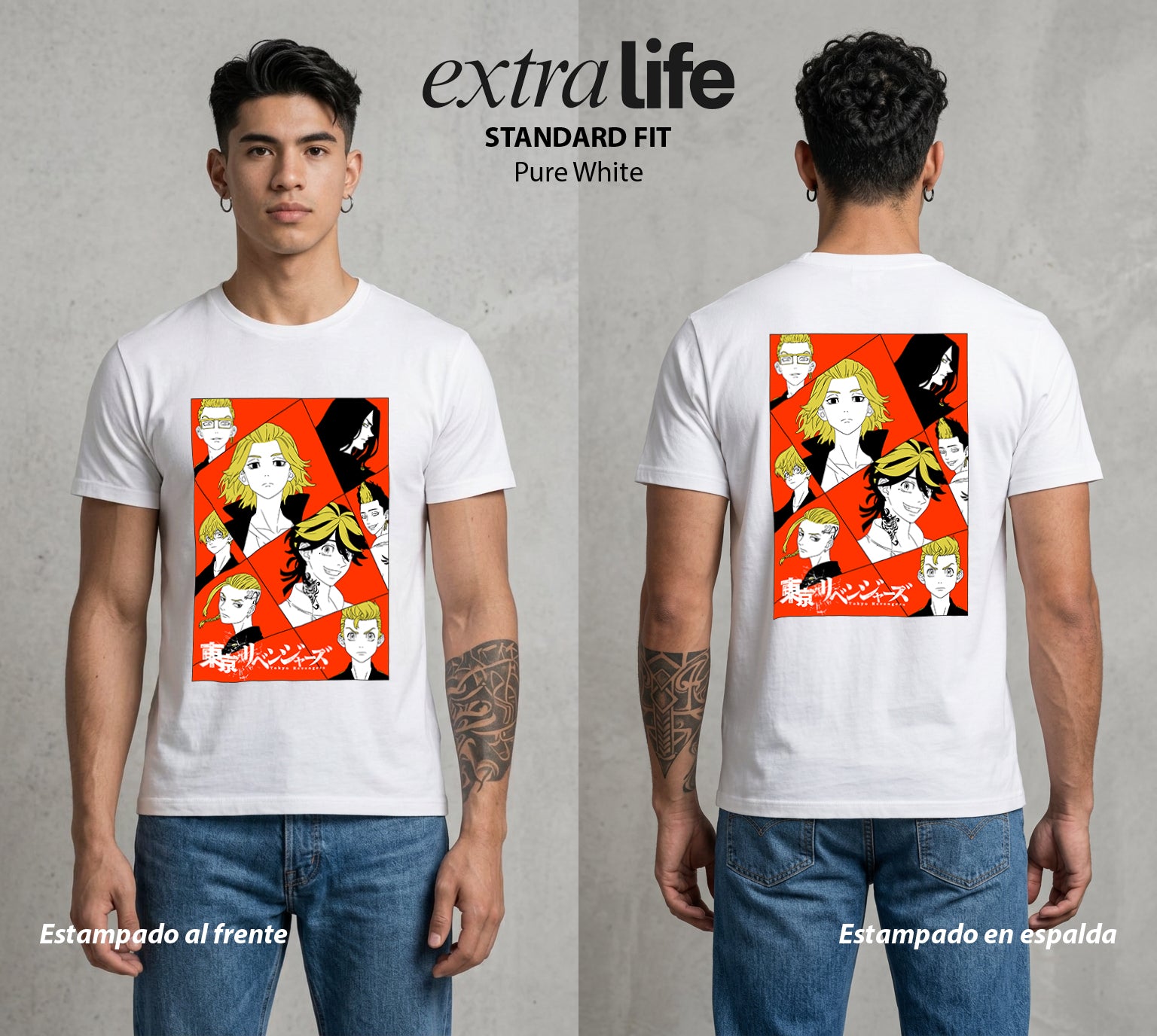 Pandillas del Tiempo | El Ejercito del Bien #04413 - Playera Standard Fit | Pure White - Foto en modelo