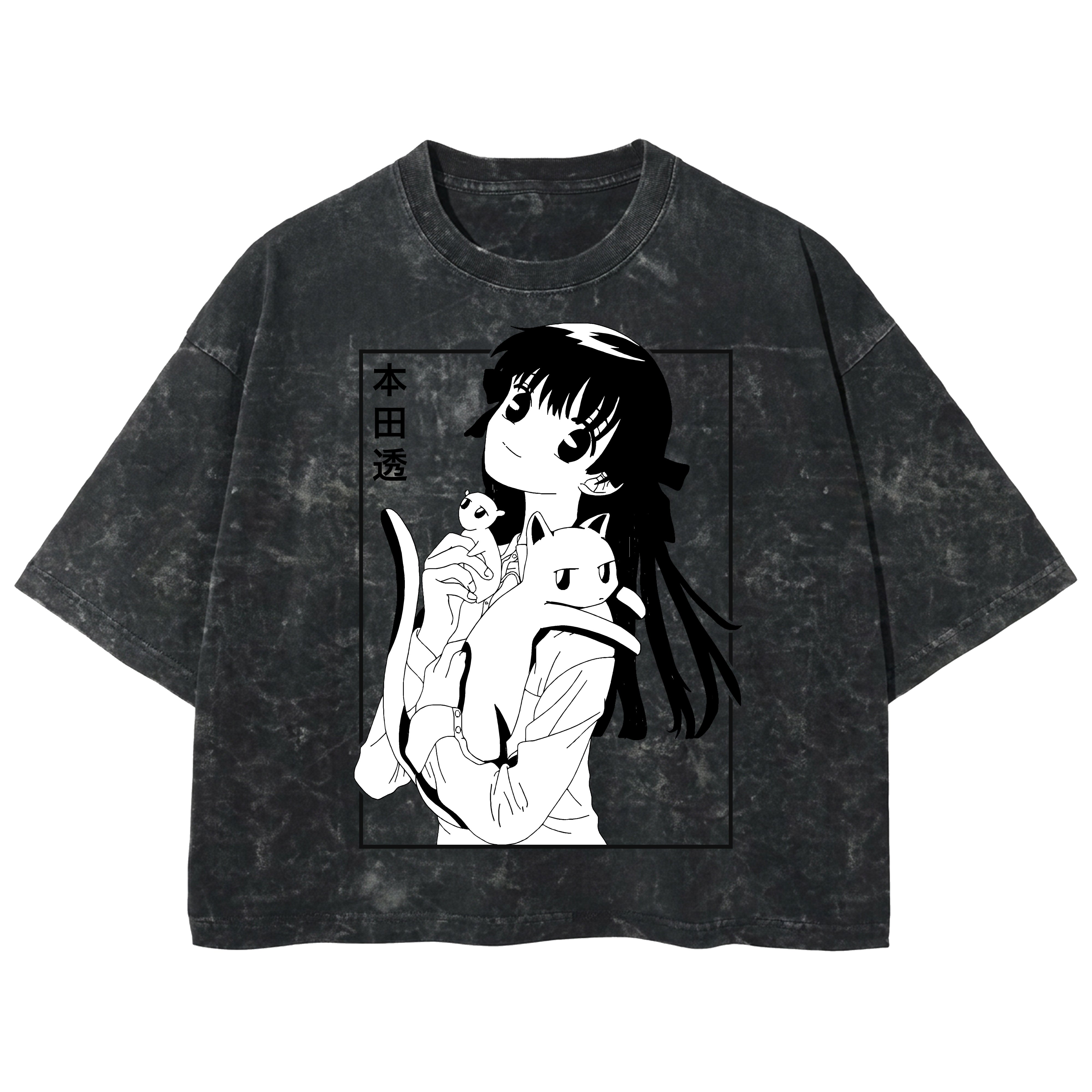 Playera streetwear premium de anime y gaming ExtraLife MX, corte boxy deluxe mineral wash heavyweight en color Acid Wash, moda urbana mexicana de culto.