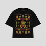 Playera streetwear premium de anime y gaming ExtraLife MX, corte oversized drop shoulder ligero y fresco en color Deep Black y Off-White, moda urbana mexicana de culto.