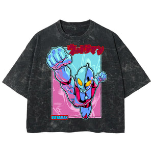Playera streetwear premium de anime y gaming ExtraLife MX, corte boxy deluxe mineral wash heavyweight en color Acid Wash, moda urbana mexicana de culto.