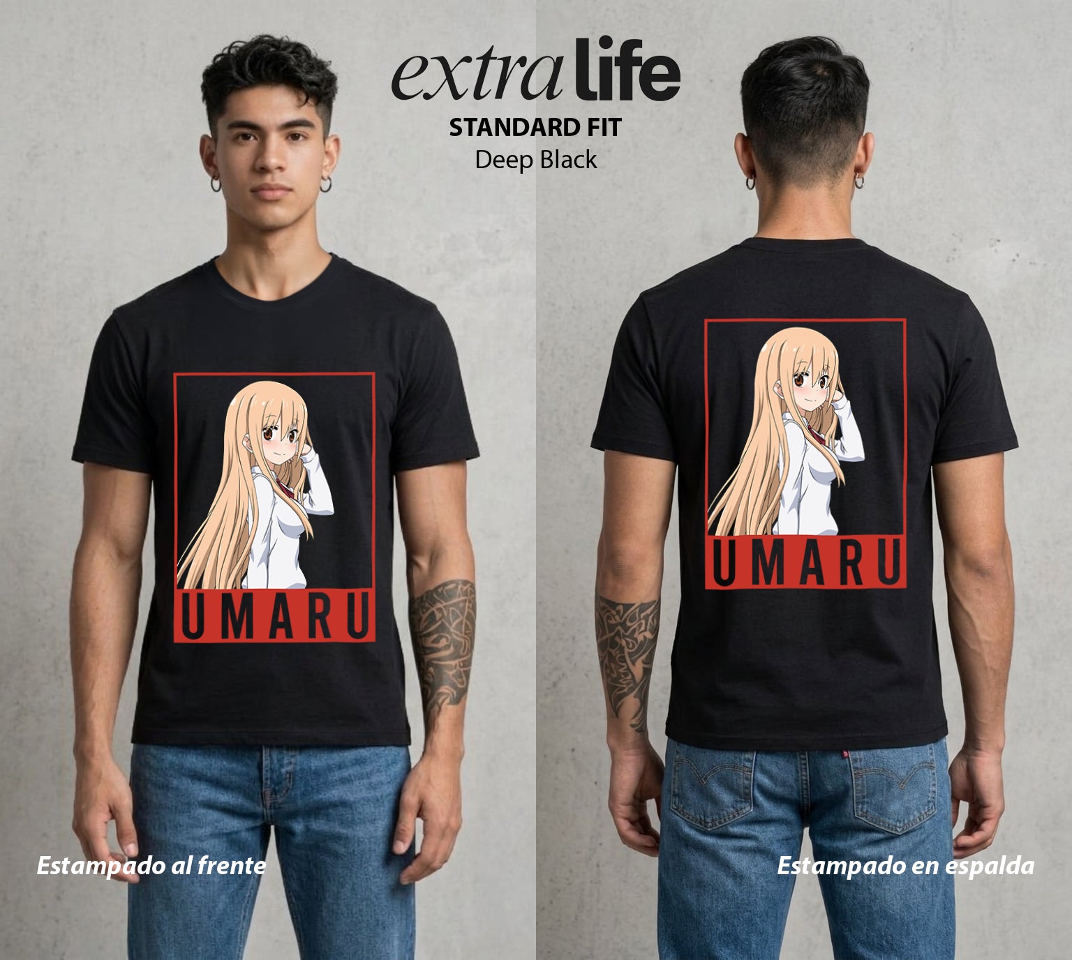 La Doble Vida | La Otaku del Hogar #04440 - Playera Standard Fit | Deep Black - Foto en modelo