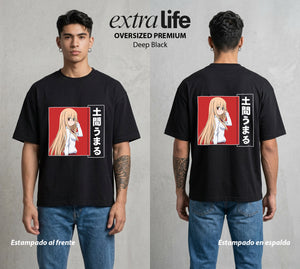 La Doble Vida | El Hamster del Bien #04441 - Playera Oversized Premium | Deep Black - Foto en modelo