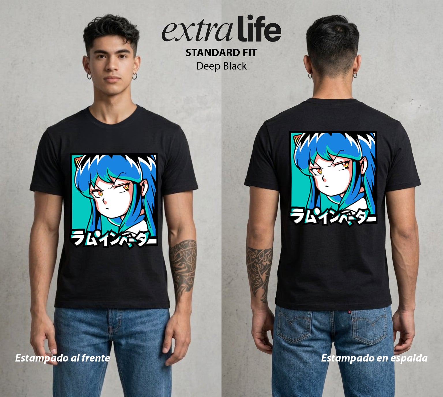 La Invasion del Amor | La Invasora del Amor #04446 - Playera Standard Fit | Deep Black - Foto en modelo