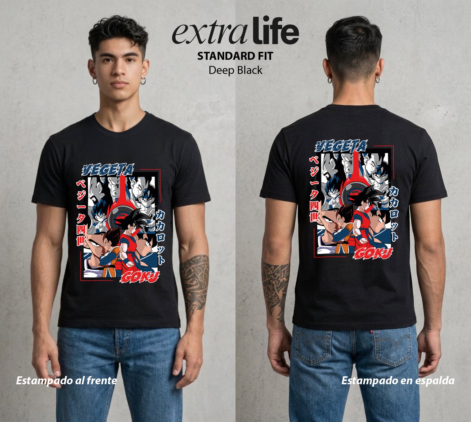 El Poder de las Esferas | El Principe Caido #04450 - Playera Standard Fit | Deep Black - Foto en modelo