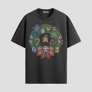 Playera urbana de anime y gaming ExtraLife MX, corte Standard Fit unisex ligero y transpirable en color Deep Black y Pure White, ropa de uso diario para gym y casual.