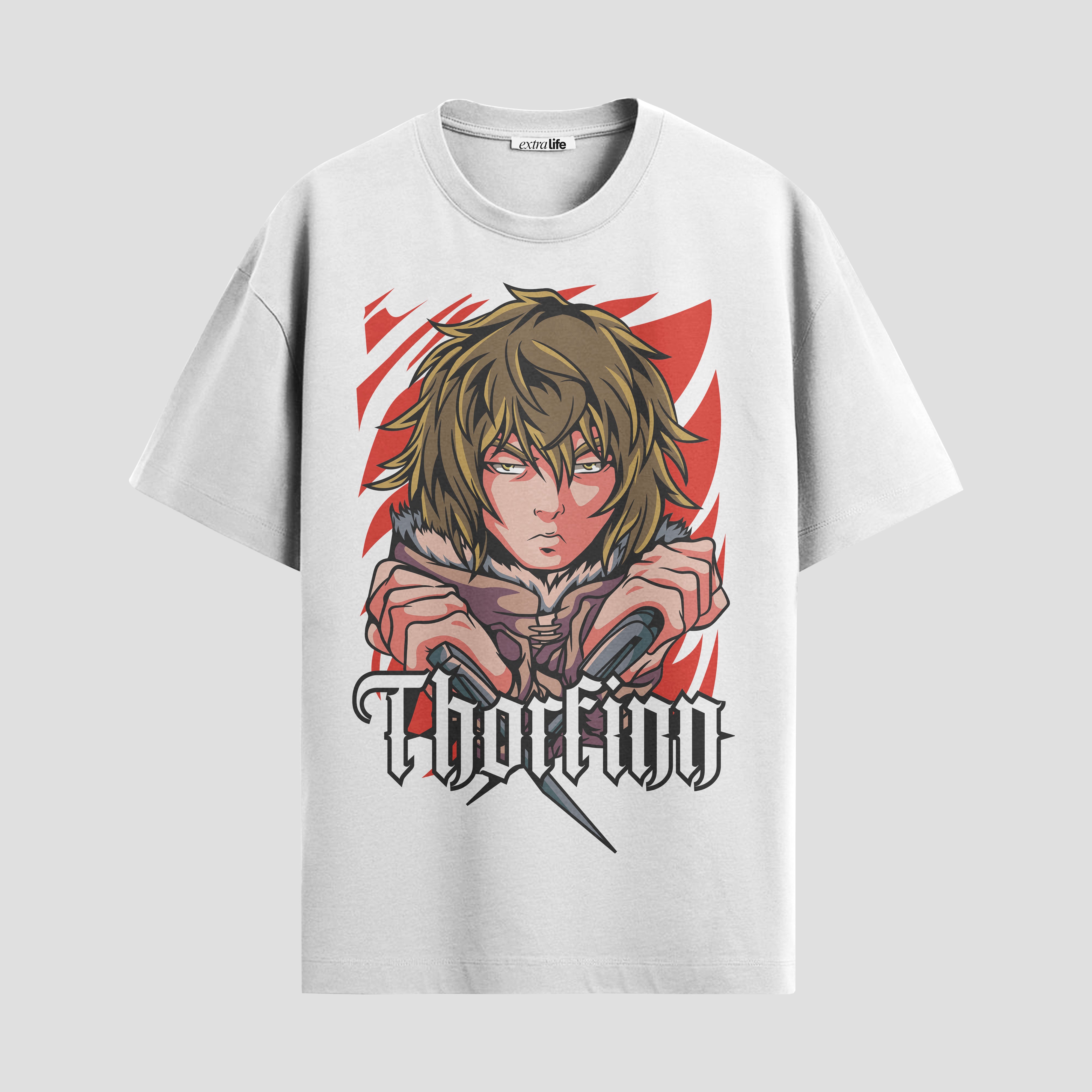 Playera urbana de anime y gaming ExtraLife MX, corte Standard Fit unisex ligero y transpirable en color Deep Black y Pure White, ropa de uso diario para gym y casual.