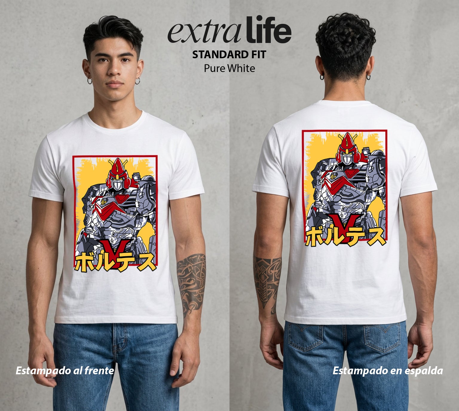 El Combinado del Espacio | El Poder del Espacio #04456 - Playera Standard Fit | Pure White - Foto en modelo