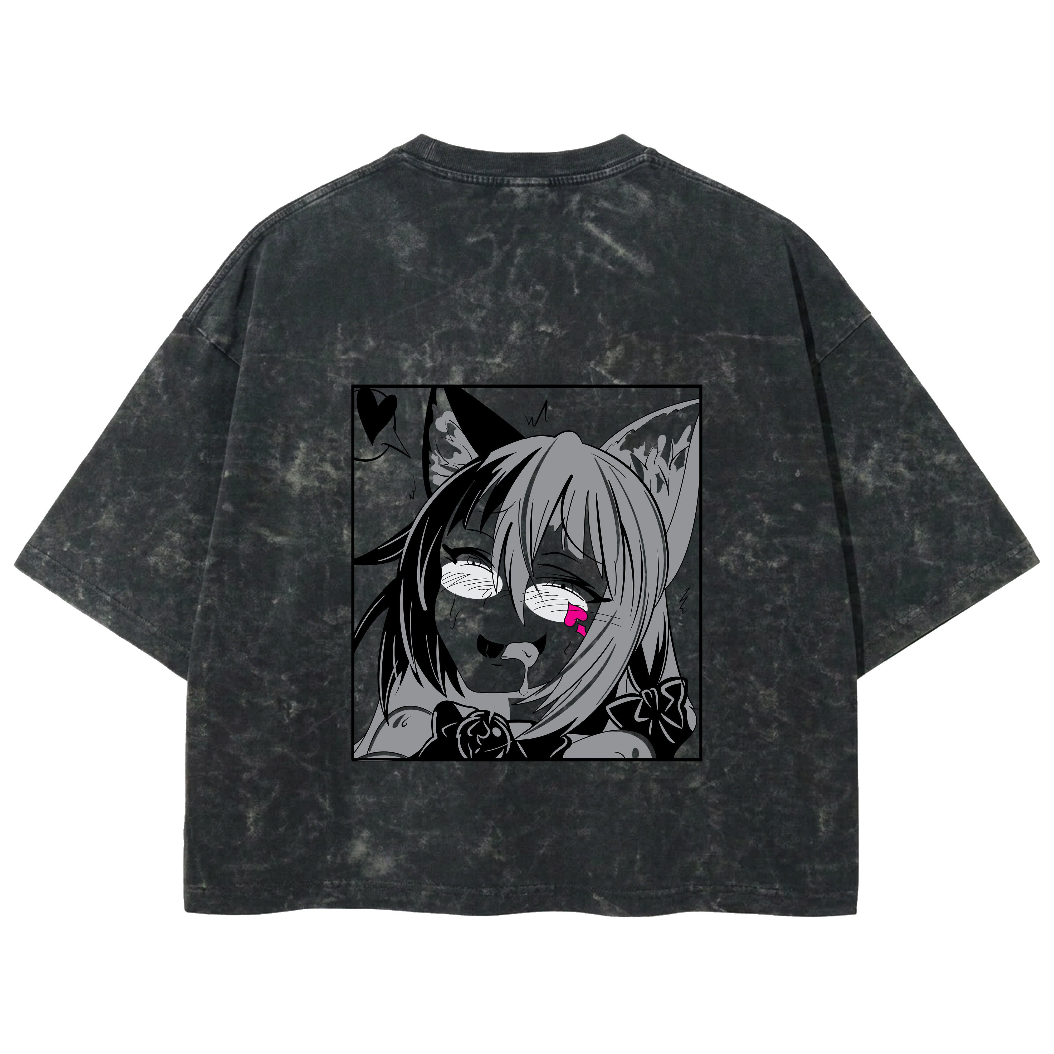 Playera streetwear premium de anime y gaming ExtraLife MX, corte boxy deluxe mineral wash heavyweight en color Acid Wash, moda urbana mexicana de culto.