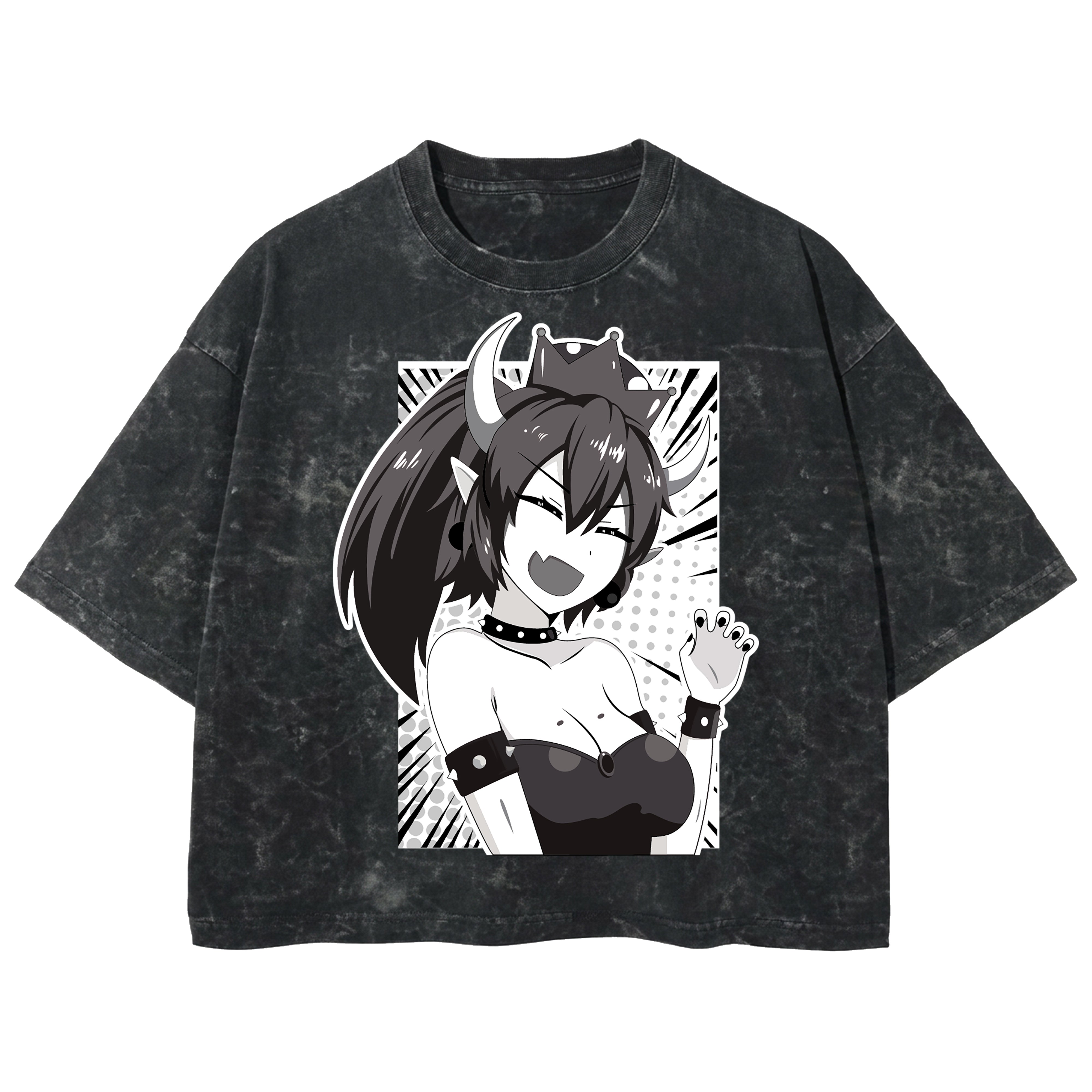 Playera streetwear premium de anime y gaming ExtraLife MX, corte boxy deluxe mineral wash heavyweight en color Acid Wash, moda urbana mexicana de culto.