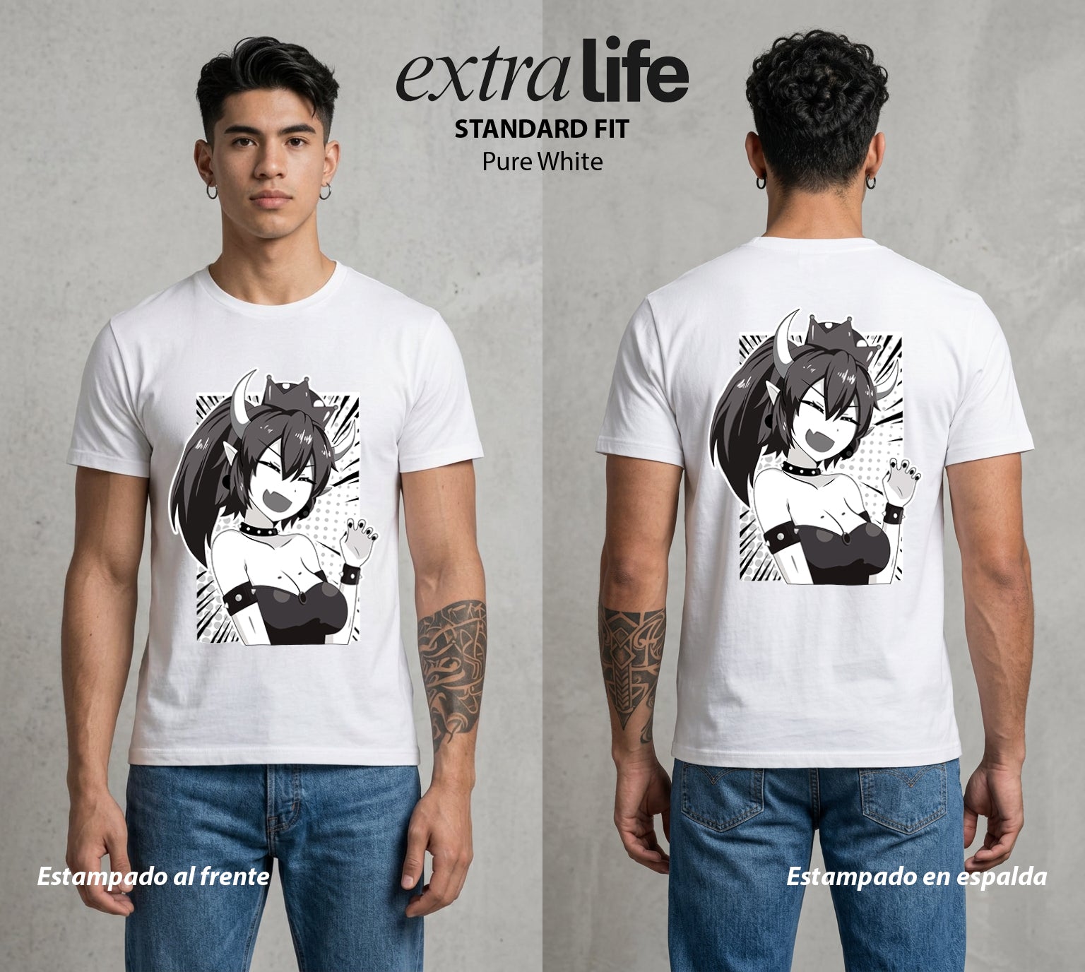 La Cultura Otaku | El Material del Bien del Corazon #04463 - Playera Standard Fit | Pure White - Foto en modelo