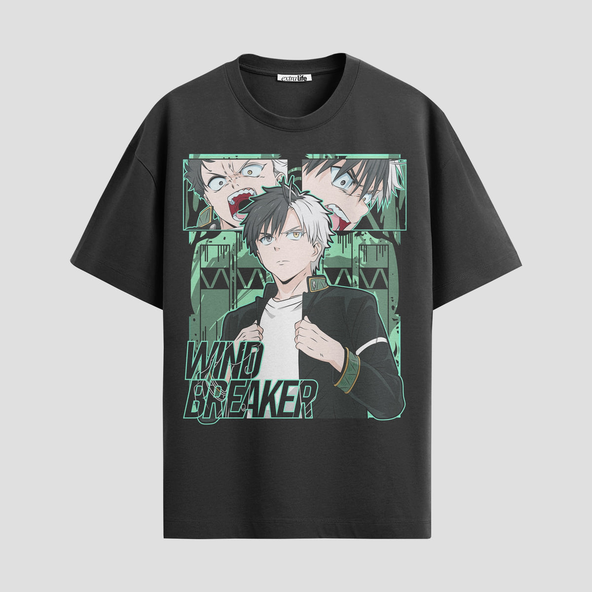 Playera urbana de anime y gaming ExtraLife MX, corte Classic Premium unisex ligero y transpirable en color Deep Black y Pure White, ropa de uso diario para gym y casual.
