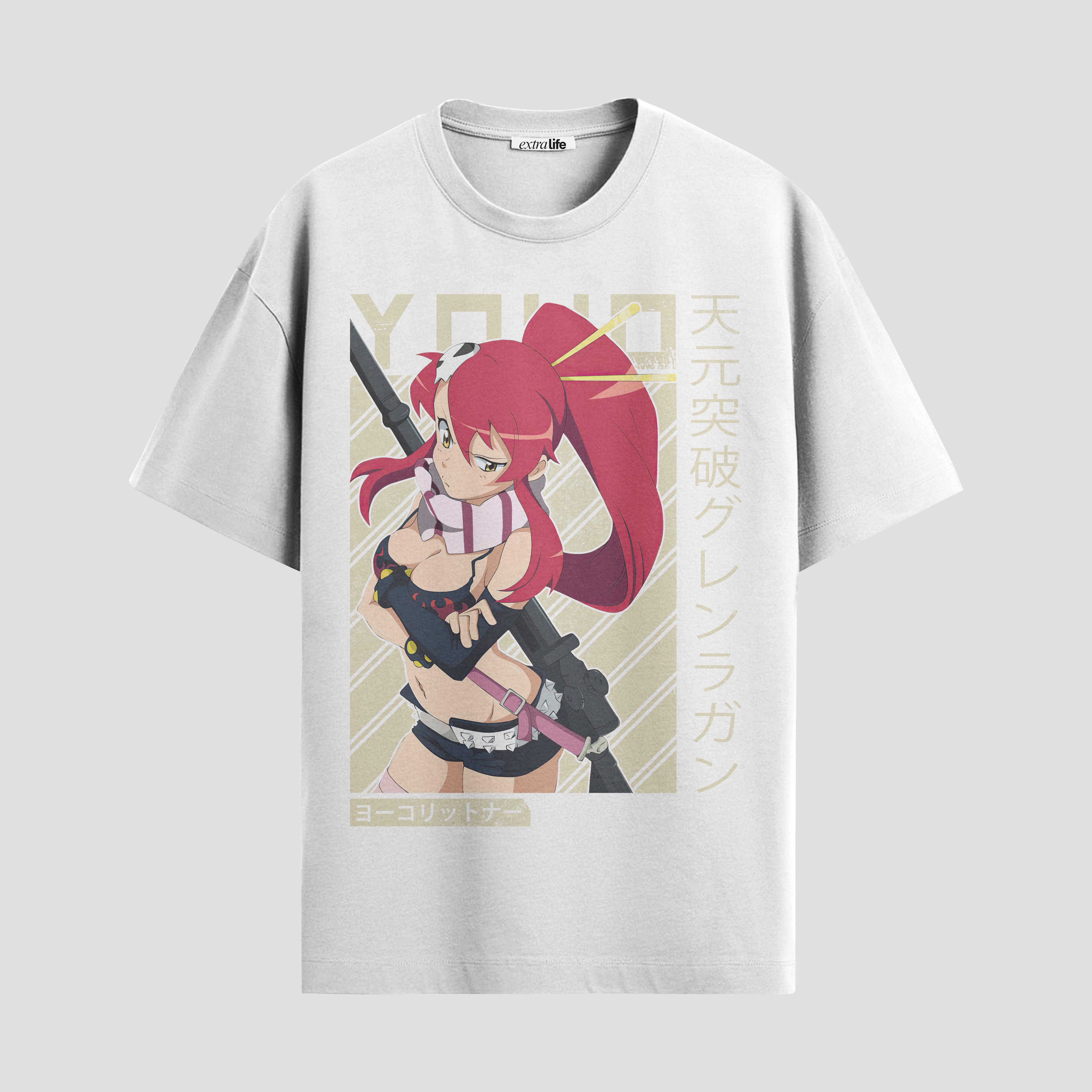 Playera urbana de anime y gaming ExtraLife MX, corte Standard Fit unisex ligero y transpirable en color Deep Black y Pure White, ropa de uso diario para gym y casual.
