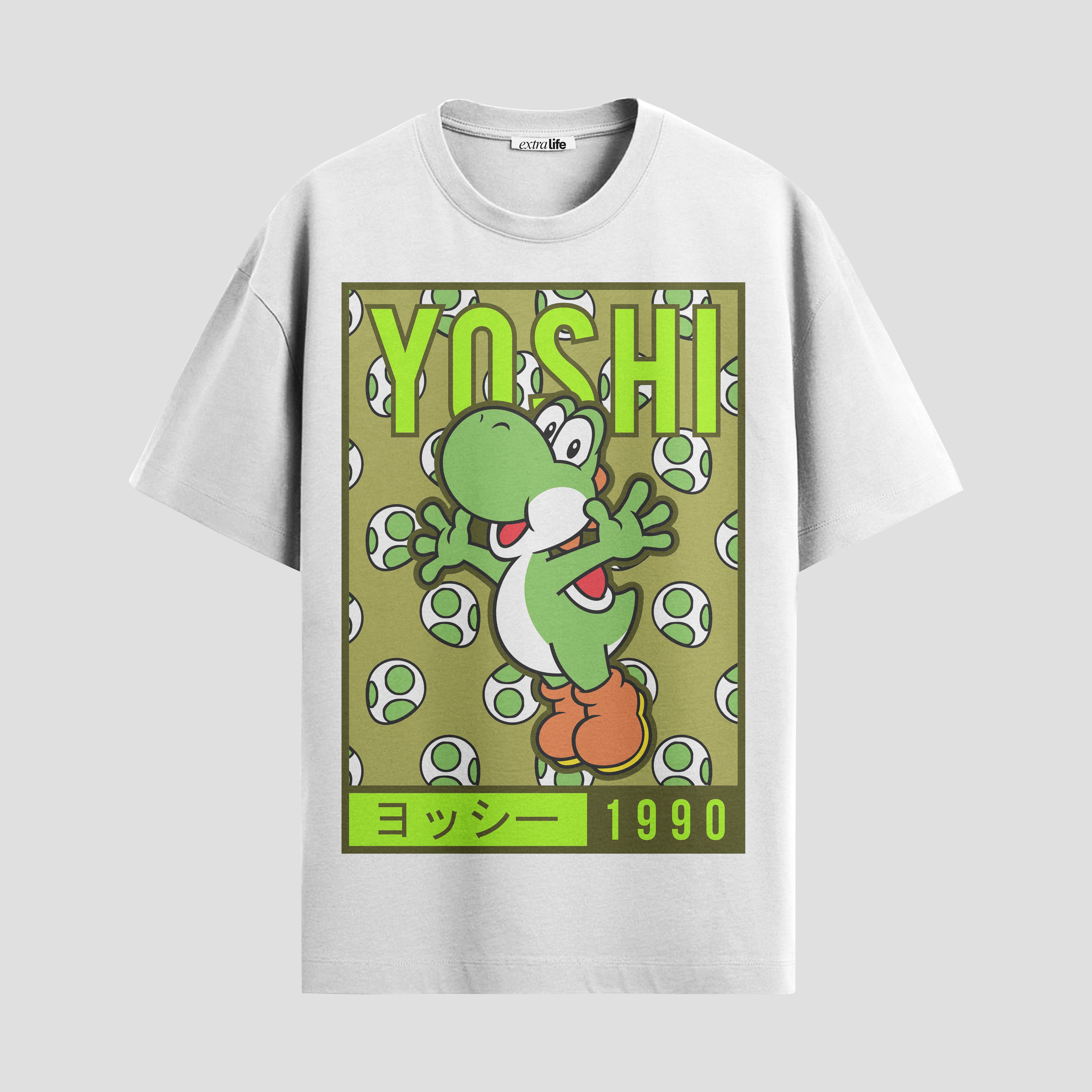 Playera urbana de anime y gaming ExtraLife MX, corte Standard Fit unisex ligero y transpirable en color Deep Black y Pure White, ropa de uso diario para gym y casual.
