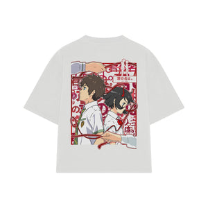 Playera streetwear premium de anime y gaming ExtraLife MX, corte oversized drop shoulder ligero y fresco en color Deep Black y Off-White, moda urbana mexicana de culto.