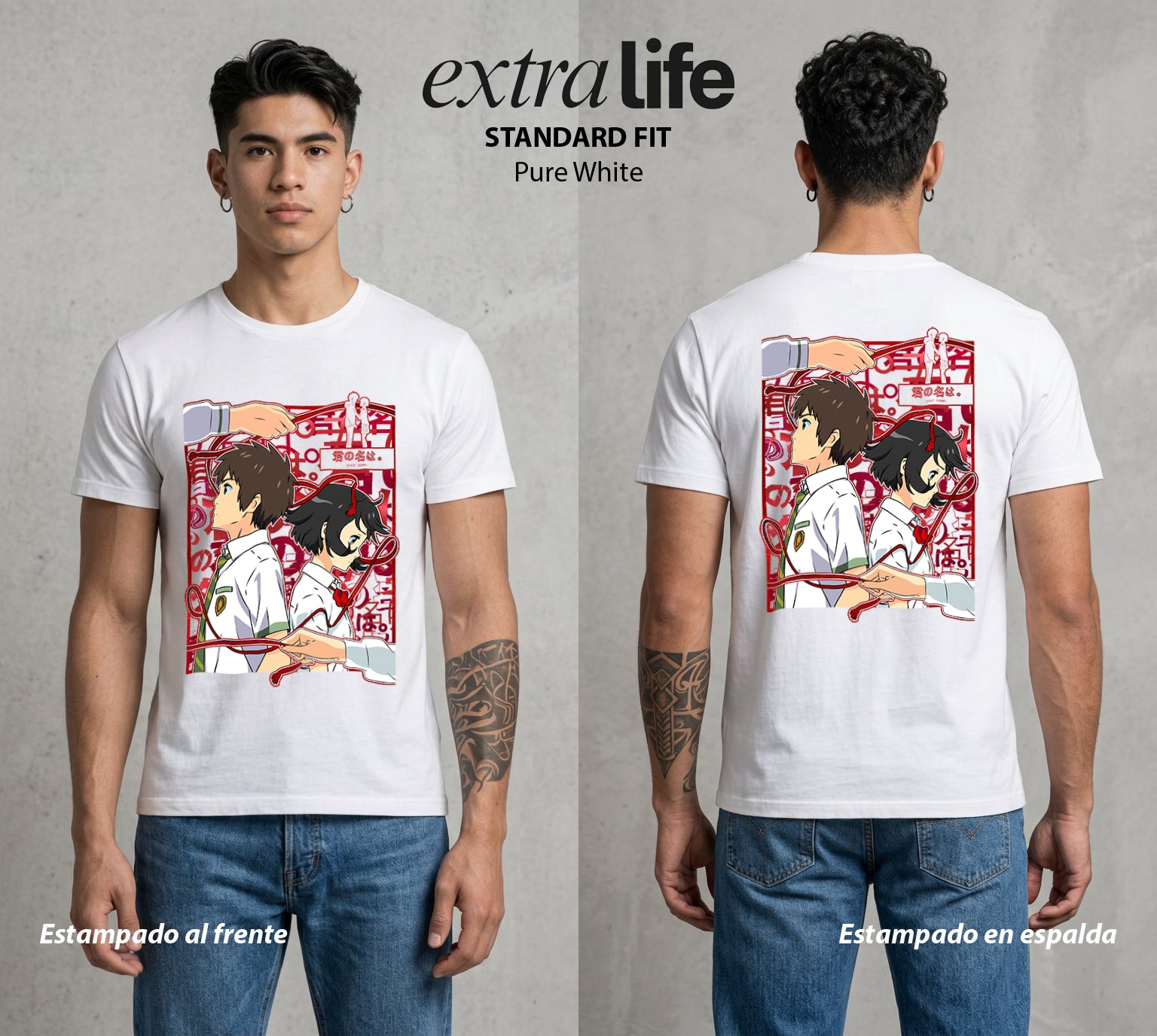 El Hilo del Destino | El Poder del Destino #04474 - Playera Standard Fit | Pure White - Foto en modelo