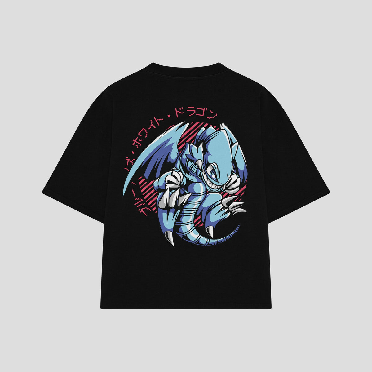 Playera streetwear premium de anime y gaming ExtraLife MX, corte oversized drop shoulder ligero y fresco en color Deep Black y Off-White, moda urbana mexicana de culto.