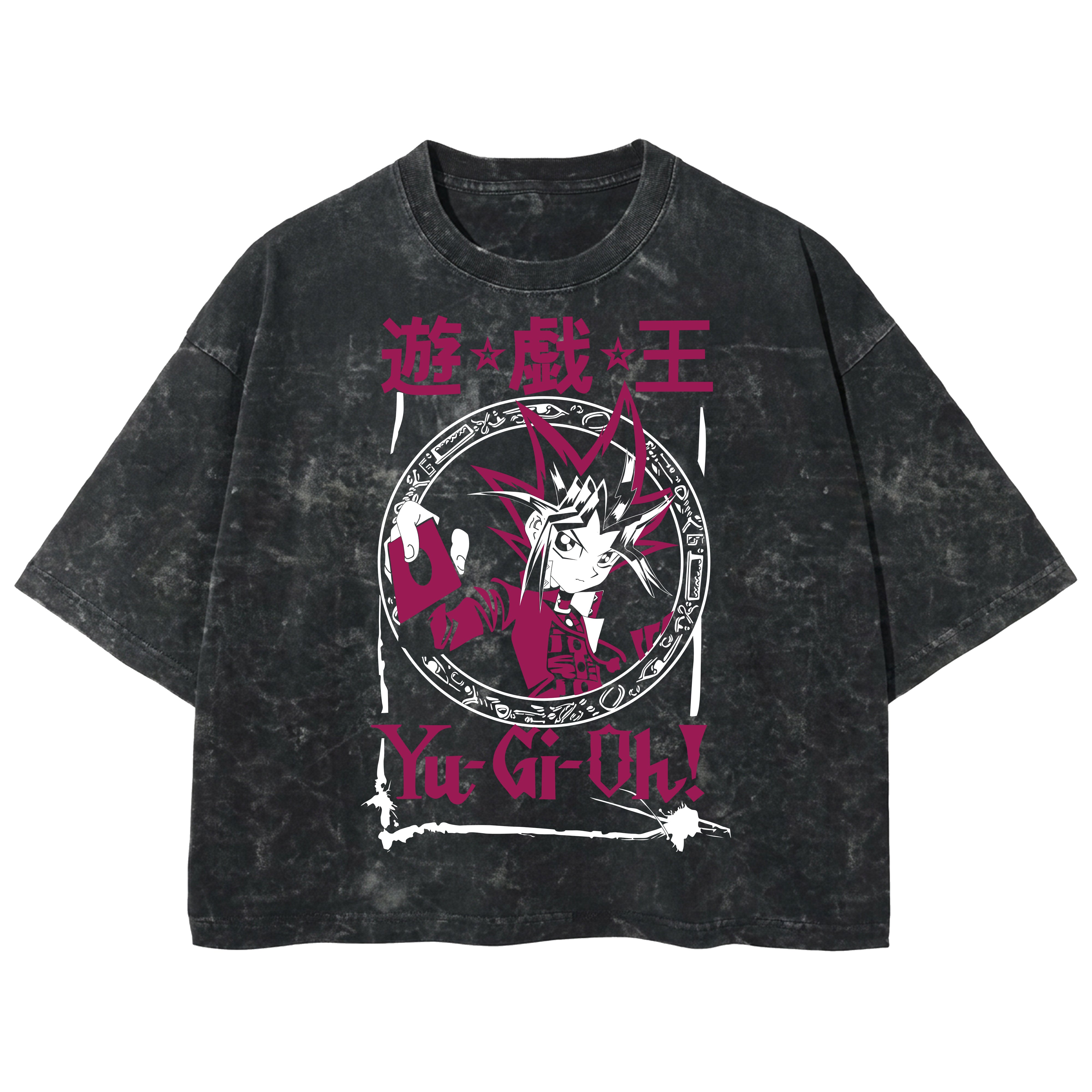 Playera streetwear premium de anime y gaming ExtraLife MX, corte boxy deluxe mineral wash heavyweight en color Acid Wash, moda urbana mexicana de culto.