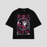 Playera streetwear premium de anime y gaming ExtraLife MX, corte oversized drop shoulder ligero y fresco en color Deep Black y Off-White, moda urbana mexicana de culto.