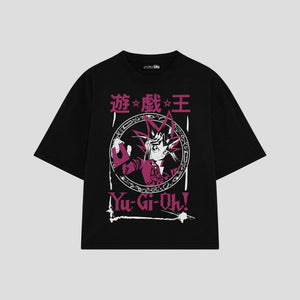 Playera streetwear premium de anime y gaming ExtraLife MX, corte oversized drop shoulder ligero y fresco en color Deep Black y Off-White, moda urbana mexicana de culto.