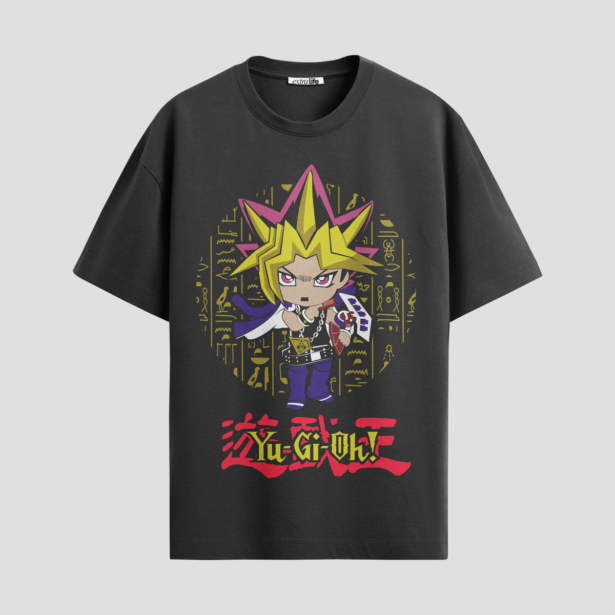 Playera urbana de anime y gaming ExtraLife MX, corte Classic Premium unisex ligero y transpirable en color Deep Black y Pure White, ropa de uso diario para gym y casual.