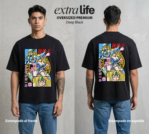 El Duelo del Destino | El Duelo del Faraon #04488 - Playera Oversized Premium | Deep Black - Foto en modelo