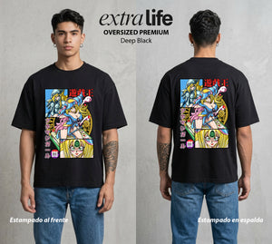 El Duelo del Destino | El Duelo del Faraon #04488 - Playera Oversized Premium | Deep Black - Foto en modelo