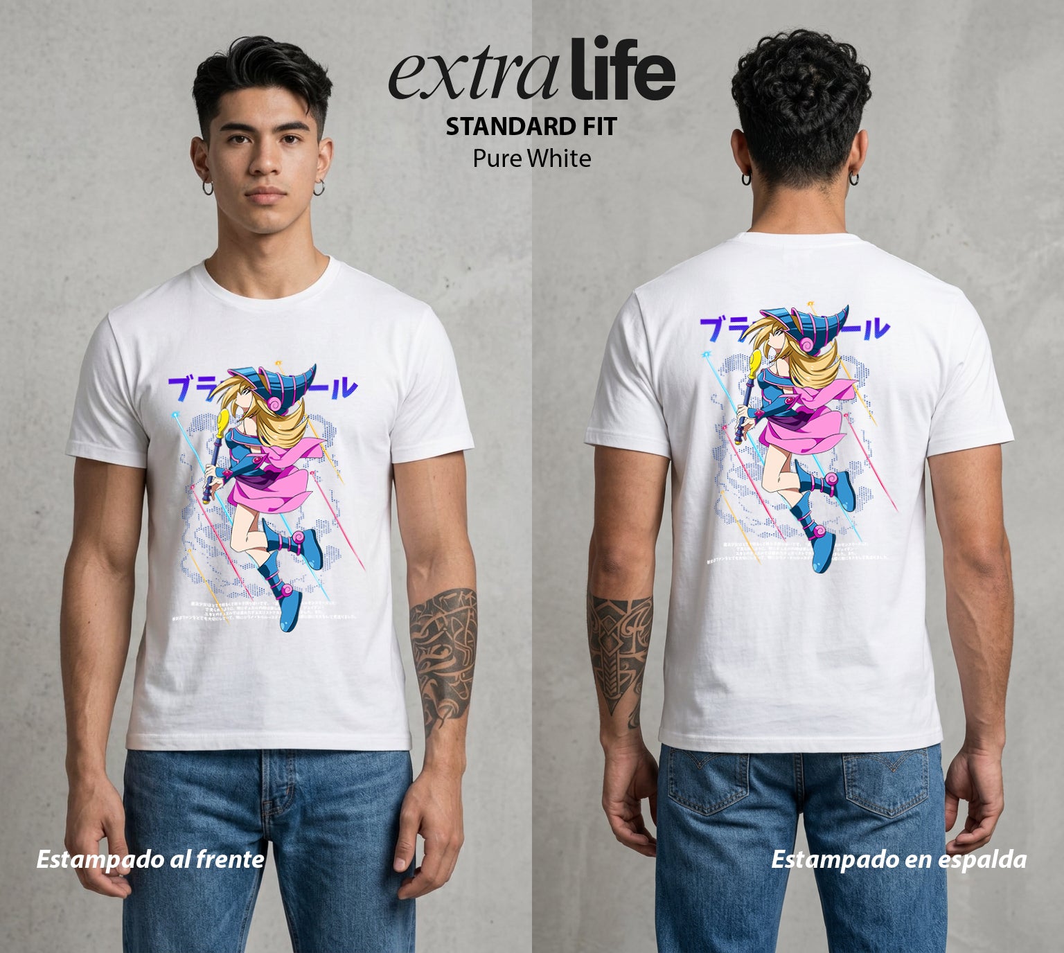 El Duelo del Destino | El Juego del Destino #04491 - Playera Standard Fit | Pure White - Foto en modelo