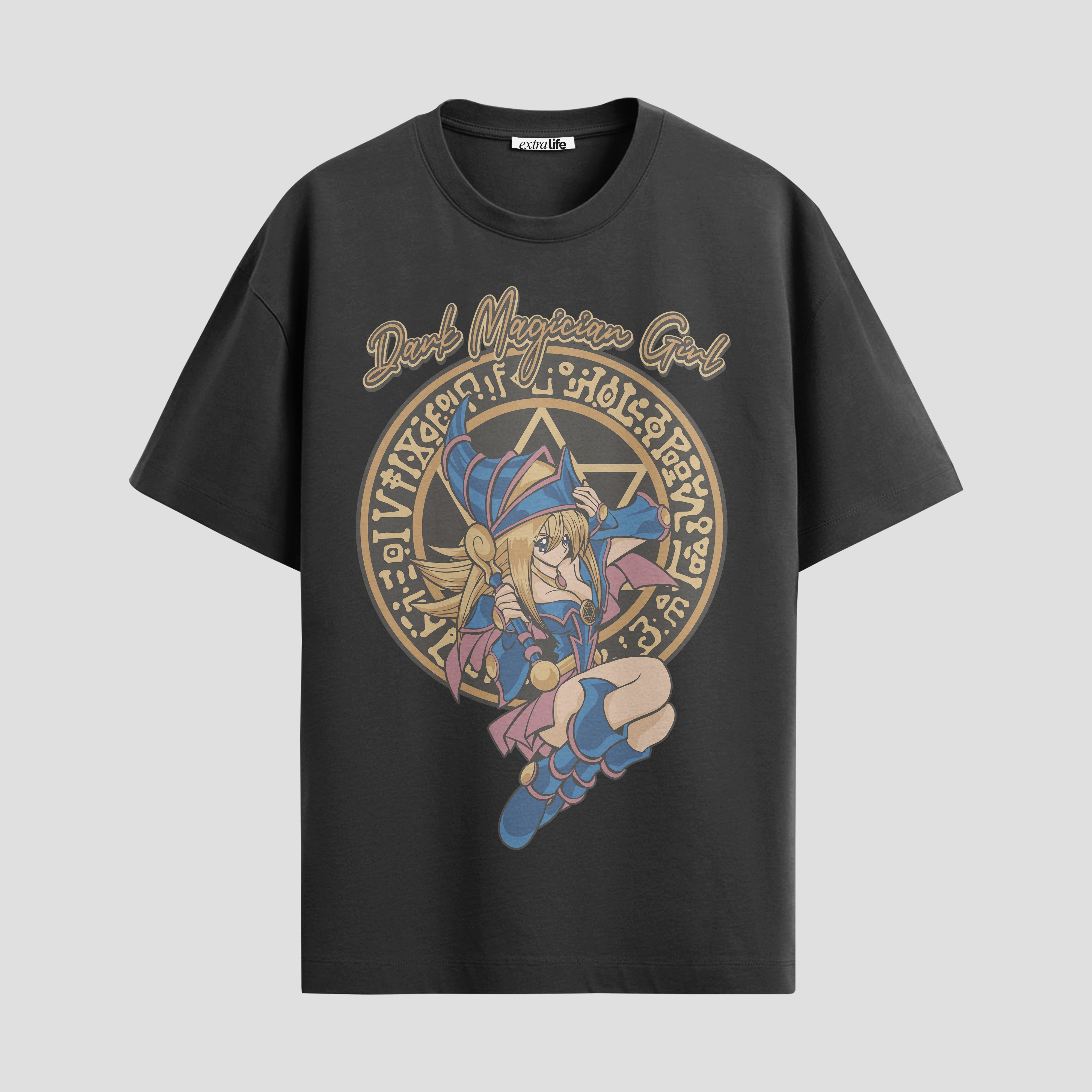 Playera urbana de anime y gaming ExtraLife MX, corte Standard Fit unisex ligero y transpirable en color Deep Black y Pure White, ropa de uso diario para gym y casual.