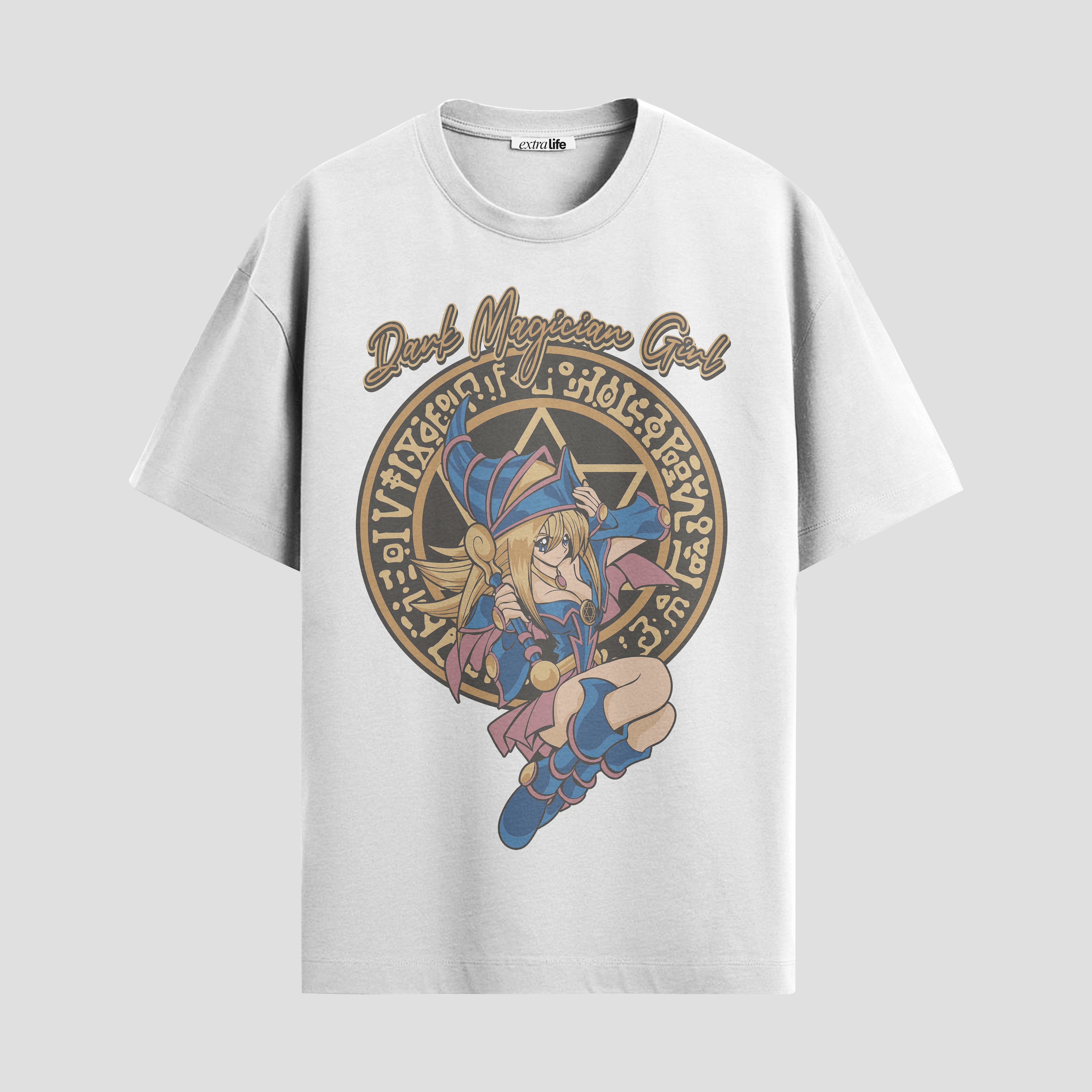 Playera urbana de anime y gaming ExtraLife MX, corte Standard Fit unisex ligero y transpirable en color Deep Black y Pure White, ropa de uso diario para gym y casual.